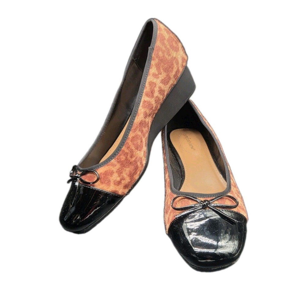 Comfortview Womens Jade Shoes Size 11 Wide Slip On Wedge Leopard Print